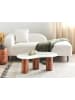 Beliani Couchtisch CASABLANCA in Weiß/Braun - (W) 90 x (H) 35 x (L) 45 cm