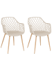 Beliani 2er-Set Esszimmerstuhl NASHUA in Beige/Braun