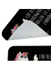 Mr. & Mrs. Panda Badteppich Einhorn Woodstock mit Spruch in Schwarz