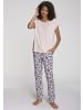 VIVANCE DREAMS Pyjamahose in blau-rosa-geblümt