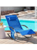 SoBuy Swingliege in Kleinblau - (B)63 x (H)83 x (T)150cm