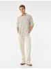 KOTON SHIRTS LS in Beige Gestreift