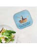 Mr. & Mrs. Panda Bierdeckel Pinguin Angelboot mit Spruch in Eisblau