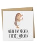 Mr. & Mrs. Panda Gutschein Weinprobe Freude mit Spruch in Weiß