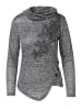 KOROSHI Embroidered long sleeve women's t-shirt in SCHWARZ