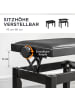 HOMCOM Klavierhocker-63L x 33B x 45-56H cm-Schwarz