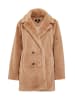 Threadbare Wollmantel THB Furry Fur Coat in beige-braun