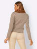 creation L Rollkragenpullover in champagner-cognac-gemustert
