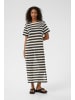 Kaffe Kleid KAmolin Baggy fit in Black/broken white lace stripe