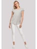 F4NT4STIC Extended Shoulder T-Shirt Blumenmuster Blau in grau meliert