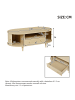 ABRIHOME Couchtisch in Natur mit Schublade Rolltür offenem Fach 100x50x36 cm
