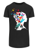F4NT4STIC Long Cut T-Shirt Schmetterling Silhouette LONG TEE in schwarz
