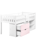 Beliani Kinderbett SUSVILLE in Weiß/Rosa - (W) 97 x (H) 99 x (L) 207 cm
