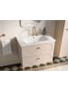 Beliani Badezimmerschrank mit Waschbecken TARUMIR in Beige/Gold