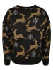 Urban Classics Crew Neck Jumpers in black/gold