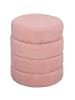 HOMCOM Fußhocker-Ø40 x 45H cm-Rosa