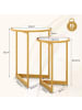 COSTWAY 2er Set Couchtisch in Weiß