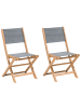 Beliani 2er-Set Gartenstuhl CESANA in Grau/Braun