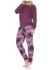 NORMANN Frottee Schlafanzug langarm Bündchen Floral in beere