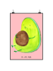 Mr. & Mrs. Panda Poster Avocado Pfeifen ohne Spruch in Rot Pastell