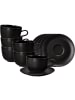 Seltmann Weiden 6er Set Milchkaffeetassen mit Untertassen Liberty Velvet Black 400 ml schwarz in schwarz