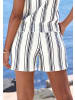 LASCANA Shorts in weiß-marine gestreift