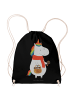 Mr. & Mrs. Panda Sportsack Einhorn Pilz ohne Spruch in Schwarz