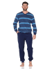 NORMANN Langarm Schlafanzug Frottee Stretch Pyjama Bündchen - 86833 in hellblau
