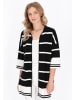 DreiMaster Women Cardigan in black white stripe