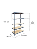 relaxdays Schwerlastregal "5 Ebenen" in Anthrazit - (B)100 x (H)180 x (T)30 cm