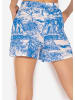 SASSYCLASSY Musselin Shorts mit Print in Hellblau I Weiß