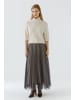 Oui Plisseerock in offwhite brown