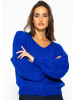 SASSYCLASSY Oversize Strick-Pullover in Blau