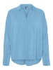 Vero Moda Legere Hemdbluse Oversized Shirt Seidig VMQUEENY in Blau