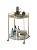 KADIMA DESIGN Servierwagen | Gold, ø57cm, Glas, Rollen