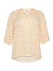KAFFE curve Langarm-Bluse KCsigrida in White/Orange Graphic Dots