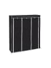 relaxdays Stoffkleiderschrank in Schwarz - (B)148 x (H)173 x (T)43 cm