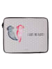 Mr. & Mrs. Panda Laptop Case Axolotl Liebe mit Spruch in Grau Pastell