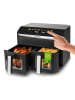 Gourmet Maxx Heißluft-Fritteuse Doppelkorb 2x 4,5l 2400W schwarz Schwarz