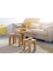 KADIMA DESIGN Holz Satztisch Set "NAKO", 3-teilig, im Landhaus-Stil, platzsparend in Beige