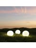 MARELIDA LED Solar Kugel Gartenleuchte mit Erdspieß D: 25cm in weiß