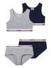 Buffalo Buffalo Set: Bustier (4 Teilig) mit Panty in grau, navy
