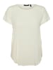 Vero Moda Langes Basic T-Shirt Kurzarm Top Einfarbiges Oberteil VMBECCA in Creme