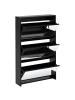 Beliani Schuhschrank MIDFIELD in Schwarz/Silber - (W) 63 x (H) 103 x (L) 17 cm