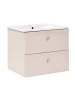 Beliani Badezimmerschrank mit Waschbecken TARUMIR in Beige/Gold