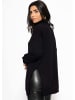 SASSYCLASSY Oversize Rollkragenpullover mit langen Seitenschlitzen in Schwarz