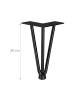relaxdays 4x Tischbein Hairpin in Schwarz - (H)20 cm