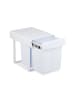 relaxdays Einbaumülleimer in Weiß - 2x 20 l