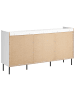 Beliani Sideboard ALCOVE in Weiß/Schwarz - (W) 150 x (H) 80 x (L) 40 cm