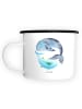 Mr. & Mrs. Panda XL Emaille Tasse Walfisch Thunfisch ohne Spruch in Weiß